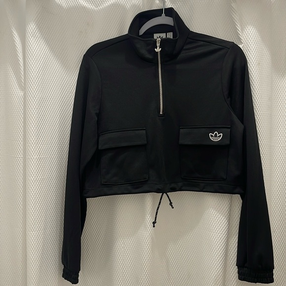 Adidas cropped  half zip sweatshirt - Picture 1 of 9